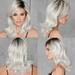 TANGNADE Fashion Synthetic Micro-volume Wave Black Silver Gray Women s Wigs Natural Hair