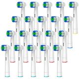 Genkent 20 Pcs Replacement Toothbrush Heads Compatible Braun Oral-b Electric Toothbrush Fits Pro 1000/3000/5000/7000/8000/9600/Genius