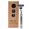 Parker 43M All-Metal Blade Razor â€“ Brass Frame + Textured Chrome Handle - One Gillette Mach 3 Razor Blade