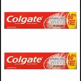 2 Colgate Anticavity Fluoride Toothpaste Sparkling White Cinnamon with Cinnamon & Natural Mint Flavor Gel - Gluten Free 4 oz Each