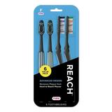 REACH Advanced Design Toothbrush Angled Neck Firm Bristles 6 Count (Packaging and Color May Vary)