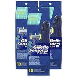 Gillette Sensor 2 Plus Pivoting Head Menâ€™s Disposable Razors 10 Count 3 Pack