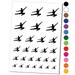 Male Ballet Dancer Jumping Man Boy Water Resistant Temporary Tattoo Set Fake Body Art Collection - Red