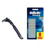Gillette Sensor 3 Refill Razor Blade Catridges 8 count + Compatible Sensor3 Razor