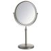 Jerdon 9 Diameter Tabletop Makeup Mirror Adjustable Height 5X-1X Magnification Nickel Finish-Model JP4045N