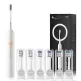 usmile Electric Toothbrush with 6 Brush Heads for Adults Rechargeable Toothbrush with 3 Modes 2 Mins Smart Timer 4-Hour Fast Charge for 6 Months P1 White