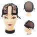 3 pcs 1.5x3.5 inch U-shaped lace mesh wig hat adjustable to make wig hat DIY woven dome mesh wig hat ladies and girls