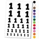 Number 1 One Fun Bold Font Water Resistant Temporary Tattoo Set Fake Body Art Collection - Red