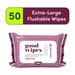 Goodwipes Flushable Butt Wipes Safe for Sensitive Skin Rosewater Scented 1 Pack 50 Total Wipes