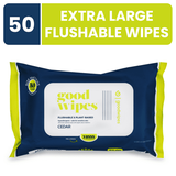 Goodwipes Flushable Butt Wipes Safe for Sensitive Skin Cedar Scented 1 Pack 50 Total Wipes