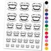 Vampire Teeth Fangs Jaws Mouth Halloween Water Resistant Temporary Tattoo Set Fake Body Art Collection - Yellow