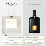 Vocal Fragrance Inspired by Tom Ford Noir De Noir Eau de Parfum For Unisex 2.5 FL. OZ. 75 ml. Vegan Paraben & Phthalate Free Never Tested on Animals