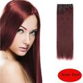 LELINTA 23 Long Straight Full Head Clip in Synthetic Hair Extensions Double Weft 7 Pieces 16 Clips 220g