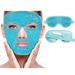 Dicasser Cooling Ice Face Eye Mask for Reducing Puffiness Bags Under Eyes Sinus Redness Pain Relief Dark Circles Migraine Hot/Cold Pack with Soft Plush Backing Blue(1* Eye Mask+1*Face Mask)