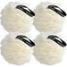 Bath Loofah Sponge Shower Pouf Mesh Puff Shower Ball for Men and Women (White 4Pack 60g/Pcs) Body Scrubber Big Full Lather Cleanse Exfoliate with Beauty Bathing Accessories by