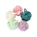 NUOLUX 5Pcs Bath Ball Bath Bubble Net Bath Sponge Portable Bath Flower Bathing Accessory(Purple Green Blue Pink and Beige)