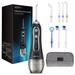 Water Flosser Cordless Teeth Cleaner 5Modes Water Dental Flosser Rechargable Portable Oral Irrigator with 5 Jet Tips for Travel Braces & Bridges Care