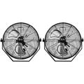 Docooler Simple Deluxe 20 Inch High Velocity 3 Speed Black Wall-Mount Fan 2-Pack