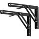 BIGLUFU Folding Shelf Brackets 12 Shelf Bracket Max Load: 330lb Heavy Duty Stainless Steel Collapsible Shelf Bracket for Table Work Bench Space Saving DIY Bracket Pack of 2