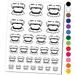 Vampire Teeth Fangs Jaws Mouth Halloween Water Resistant Temporary Tattoo Set Fake Body Art Collection - Orange