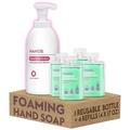 DutyBox Hands - Foaming Hand Soap Scented Gentle Moisturizing Hand Wash. Simple to Use Easy and Efficient. Raspberry (1 Reusable Bottle with Foam Dispenser with 4 Refill Packs)