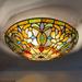 Vinplus Tiffany 3 Light Flush Mount Ceiling Light 16 White Finish with Tiffany Glass