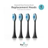 Pur-Well Living Pur-Hydro 4 Replacement Toothbrush Heads (Dupont Bristles)
