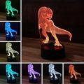 3D T-Rex Dinosaur Desk Light - 7 Color LED Lamp Base with USB or Battery and Touch control Rotating Fade or Solid Color mode. Makes a perfect Nightlight for Kids or Unique Gift for any age.