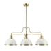 Globe Electric Beckett 3-Light Matte White Linear Chandelier with Brass Accents 60885