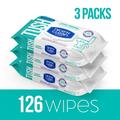 Nice N CLEAN SecureFLUSH Alcohol Free Flushable Wipes Gentle for Sensitive Skin 3 Flip-Top Packs (126 Total Wipes)