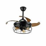 TFCFL 36 Retro Industrial Ceiling Fan With Light Chandelier Retractable Blade