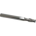 Accupro 1/4 Diam 2 Flute Single End Solid Carbide 0.06 Corner Radius End Mill Uncoated 2-1/2 OAL 3/4 LOC 1/4 Shank Diam 40Â° Helix RH Cut RH Flute Centercutting