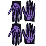 2 Pairs of Halloween Gloves Simulation Lifelike Skull Hand Bone Gloves for Party