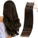 Full Shine Hair Extensions Clip in Human Hair 16 inch Seamless Clip in Real Hair Extensions Dark Brown 8 Pcs 100g