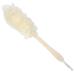 Loofah Back Scrubber for Shower Long Handle Bath Body Brush Soft Nylon Mesh Loofah Sponge on a Stick for Men Women Exfoliating Cleansing Loofah for Elderly (White)