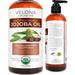 velona Organic Jojoba Oil 8 oz - 100% Pure Unrefined Cold Pressed for Face Hair Body Acne Prone Skin Care Stretch Marks & Cuticles (With Pump)