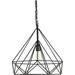 Sunlite Vintage-Inspired Diamond-Shaped Industrial Hanging Pendant Wire Frame Fixture Metal Cage Light Single Socket Medium Base (E26) Adjustable Cord and Chain 48 Matte Black Finish