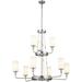 9 Light 2-Tier Chandelier in Homestead Style-37.25 inches Tall and 39.75 inches Wide-Classic Pewter Finish Bailey Street Home 147-Bel-4652795
