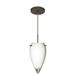 1JT-412506-BR-Besa Lighting-Juli-One Light Cord Pendant with Flat Canopy-6 Inches Wide by 11.25 Inches High-Bronze Finish-Opal Glossy Glass