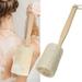 Happy date 2Packs Loofah Back Scrubber for Shower Loofah on a Stick with Natural Loofah Sponge Exfoliating Body Sponge Scrubber With Long Wooden Handle Back Brush For Men & Women in Bath Spa Shower