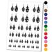 Elongated Holiday Christmas Ornaments Water Resistant Temporary Tattoo Set Fake Body Art Collection - White