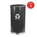 Witt Industries 18RTBK Steel 33-Gallon 3 Opening Recycling Container with 3 Plastic Liners Legend Recycle Round Black (Pack of 3)