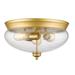 3 Light Flush Mount In Traditional Style 15 Inches Wide By 8.5 Inches High-Satin Gold Finish Z-Lite 722F3-Sg