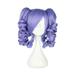Unique Bargains Wigs for Women 14 Purple Curly Wig with Wig Cap Shoulder Length Ponytail