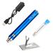 5V 8W Soldering Iron with Holder Stand Fast Heating Cordless USB Rechargeable Iron Welding Repair Tools Blue