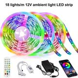 LED Strip Light Bluetooth-compatible APP Control High Brightness Color Charging Dimmable Room Decoration 12V 5050 RGB Smart Light Strip Ambient Lamp for Home