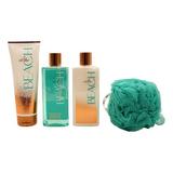 At The Beach Gift Set - Shower Lotion & Body Cream w/ Loofah