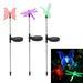 Egdank Butterfly Garden Solar Lights 3 Pack Hummingbird Butterfly Dragonfly Multi-Color Changing LED Garden Lights