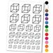 Cube Box Outline Water Resistant Temporary Tattoo Set Fake Body Art Collection - White