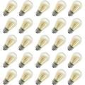 25 Pack - S14 Warm Replacement Bulbs for Outdoor Patio String Lights with E26 Base - 11 Watt Outdoor Light Bulbs